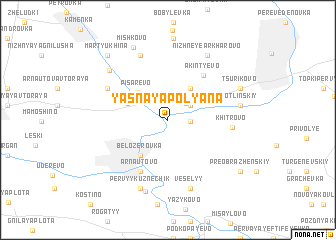 map of Yasnaya Polyana