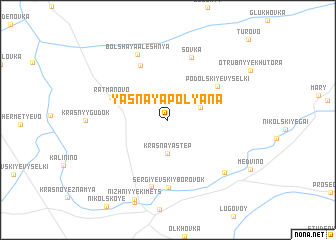 map of Yasnaya-Polyana