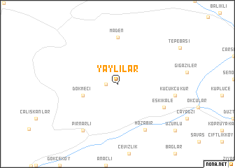 map of Yaylılar