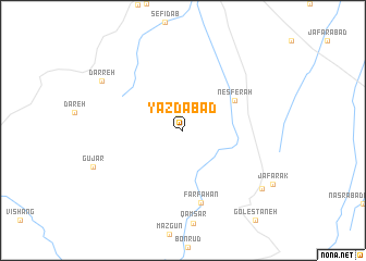 map of Yazdābād