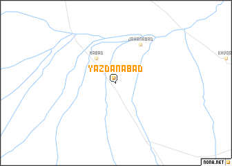 map of Yazdānābād