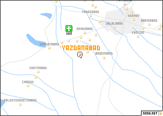 map of Yazdānābād
