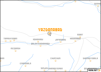 map of Yazdānābād