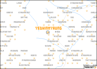 map of Yedwinmyaung