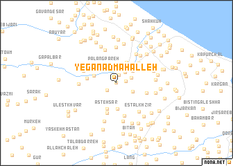 map of Yegānad Maḩalleh