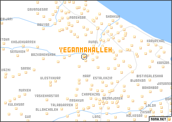 map of Yegān Maḩalleh