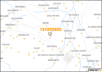 map of Yekanābād
