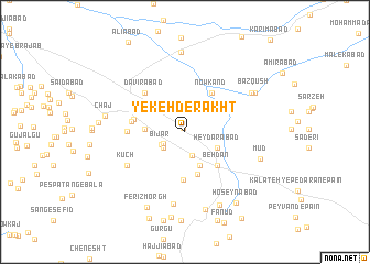 map of Yekeh Derakht