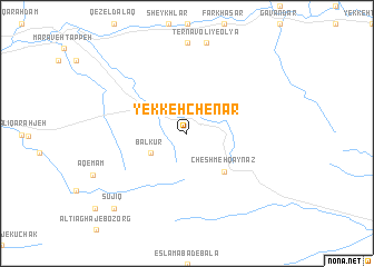 map of Yekkeh Chenār
