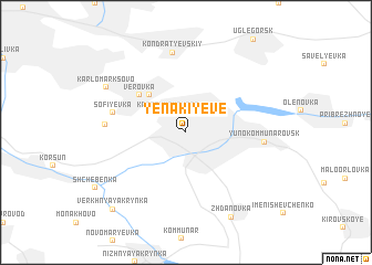 map of Yenakiyeve