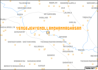 map of Yengejeh-ye Mollā Moḩammad Ḩasan