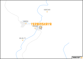 map of Yerbinskaya