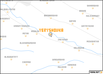 map of Yeryshovka