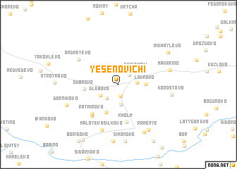 map of Yesenovichi