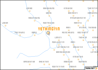 map of Ye-thingyin