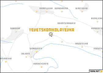 map of Yevetsko-Nikolayevka