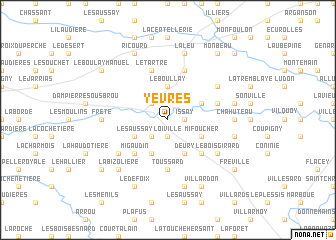 map of Yèvres