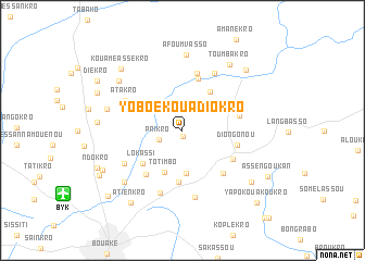 map of Yoboékouadiokro