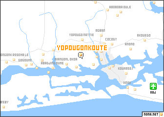 map of Yopougon-Kouté