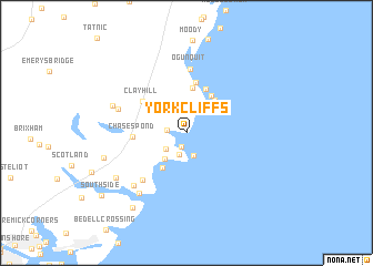 map of York Cliffs