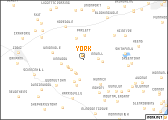 map of York
