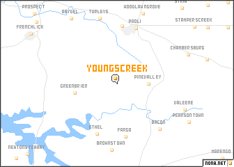 map of Youngs Creek