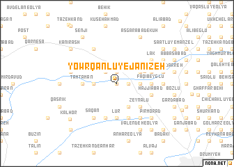 map of Yowrqānlū-ye Janīzeh