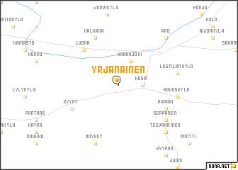 map of Yrjänäinen