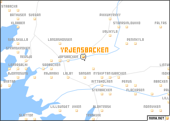 map of Yrjensbacken