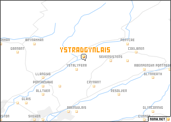 map of Ystradgynlais