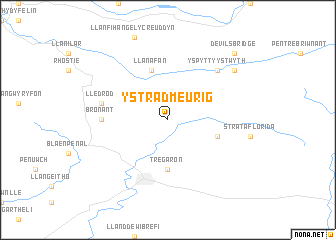 map of Ystrad-Meurig