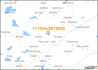 map of Yttre Hjärtared