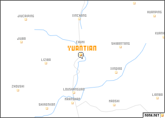 map of Yuantian