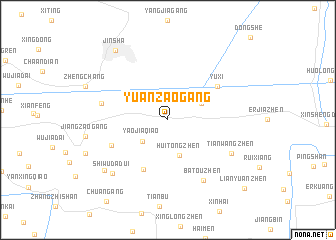 map of Yuanzaogang