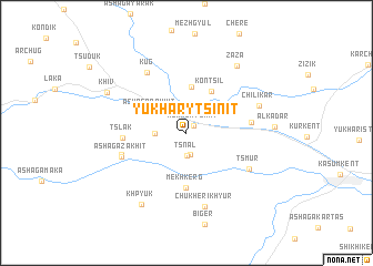 map of Yukhary-Tsinit