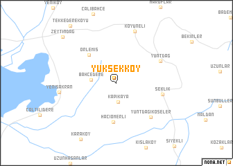 map of Yüksekköy