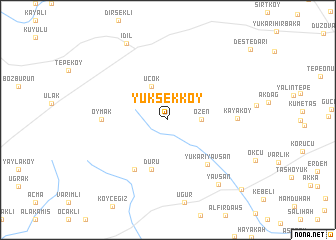 map of Yüksekköy