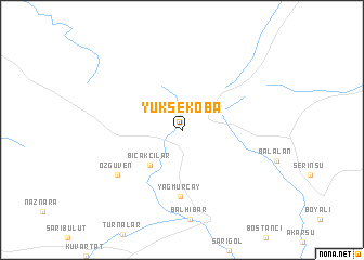 map of Yüksekoba