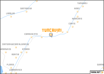 map of Yuncaviri