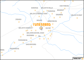map of Yūnesābād