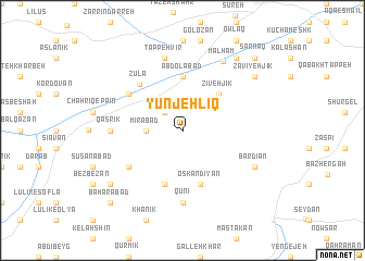 map of Yūnjehlīq