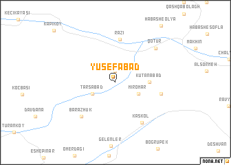 map of Yūsefābād