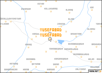 map of Yūsefābād