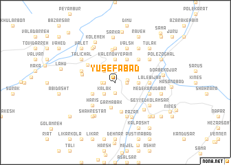 map of Yūsefābād