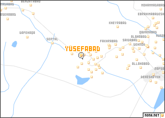 map of Yūsefābād