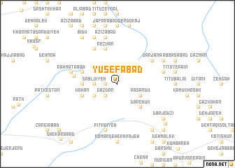 map of Yūsefābād