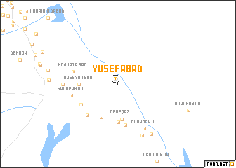 map of Yūsefābād