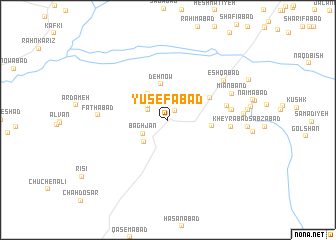 map of Yūsefābād