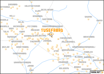 map of Yūsefābād