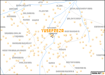 map of Yūsef Reẕā